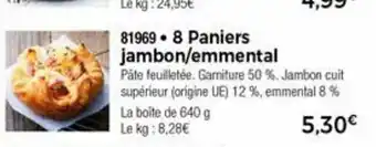 Thiriet 8 Paniers jambon/emmental offre