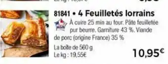 Thiriet 4 Feuilletés lorrains offre