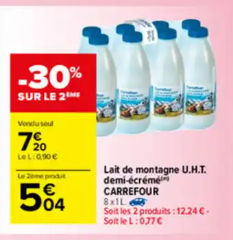 Carrefour Market Lait de montagne U.H.T demi-écrémé offre