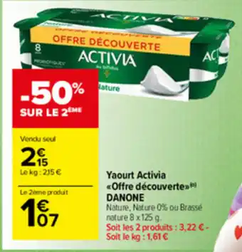 Carrefour Market Yaourt Activia Offre découverte offre