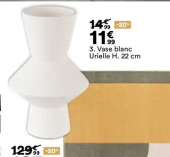 BUT 3. Vase blanc Urielle H. 22 cm offre