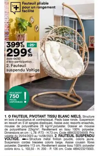 BUT Fauteuil pliable pour un rangement facilité offre