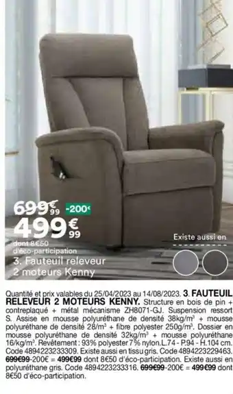 BUT 3. Fauteuil releveur offre