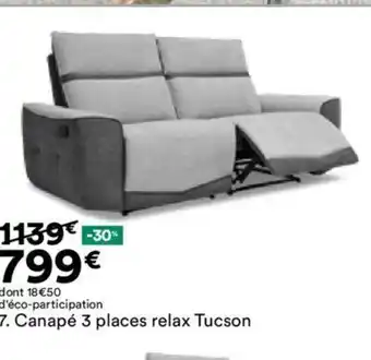 BUT 7. Canapé 3 places relax Tucson offre