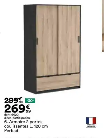 BUT 6. Armoire 2 portes Zandiara coulissantes L. 120 cm offre