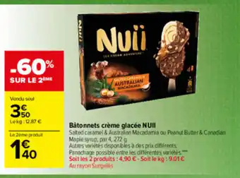Carrefour Market Bâtonnets Crème glacée Nuii offre