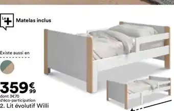 BUT 2. Lit évolutif Willi offre