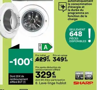 BUT 8. Lave-linge hublot offre