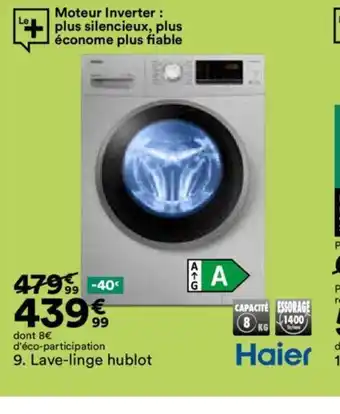 BUT 9. Lave-linge hublot offre