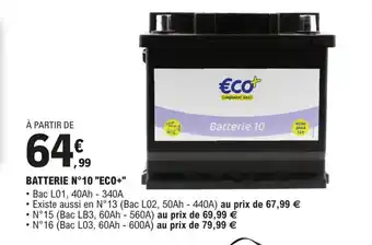 E.Leclerc L'Auto BATTERIE N°10 "ECO+" offre
