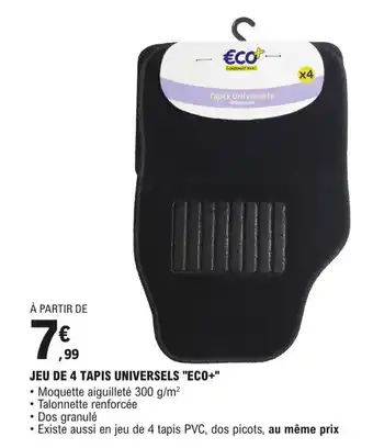 E.Leclerc L'Auto JEU DE 4 TAPIS UNIVERSELS "ECO+" offre