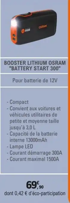 BOOSTER LITHIUM OSRAM "BATTERY START 300"