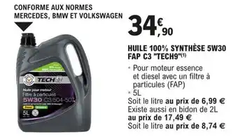 E.Leclerc L'Auto HUILE 100% SYNTHÈSE 5W30 FAP C3 "TECH9"(1) offre