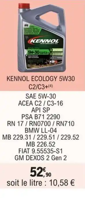 E.Leclerc L'Auto KENNOL ECOLOGY 5W30 C2/C3+(4) offre