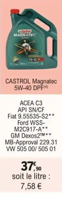 E.Leclerc L'Auto CASTROL Magnatec 5W-40 DPF(4) offre