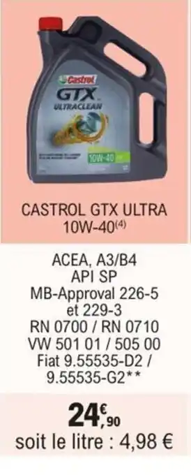 E.Leclerc L'Auto CASTROL GTX ULTRA 10W-40(4) offre
