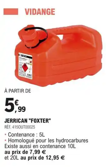 E.Leclerc L'Auto JERRICAN "FOXTER" offre