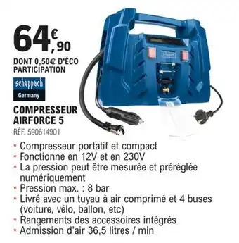 E.Leclerc L'Auto COMPRESSEUR AIRFORCE 5 offre