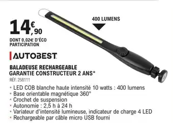 BALADEUSE RECHARGEABLE GARANTIE CONSTRUCTEUR 2 ANS*
