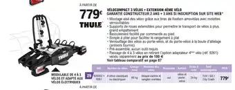 E.Leclerc L'Auto VÉLOCOMPACT 3 VÉLOS + EXTENSION 4ÈME VÉLO offre