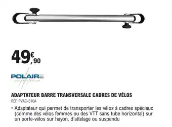 ADAPTATEUR BARRE TRANSVERSALE CADRES DE VÉLOS