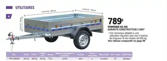 E.Leclerc L'Auto REMORQUE RA 200 GARANTIE CONSTRUCTEUR 2 ANS* offre