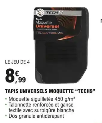 E.Leclerc L'Auto TAPIS UNIVERSELS PVC "TECH9" offre