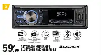 E.Leclerc L'Auto AUTORADIO NUMÉRIQUE ,90 BLUETOOTH RMD-055DAB-BT offre