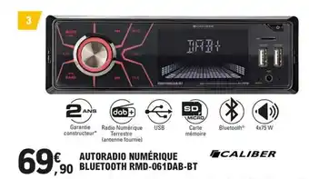 E.Leclerc L'Auto AUTORADIO NUMÉRIQUE BLUETOOTH RMD-061DAB-BT offre
