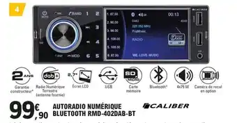 AUTORADIO NUMÉRIQUE BLUETOOTH RMD-402DAB-BT