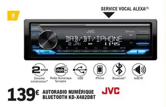 E.Leclerc L'Auto AUTORADIO NUMÉRIQUE BLUETOOTH KD-X482DBT offre
