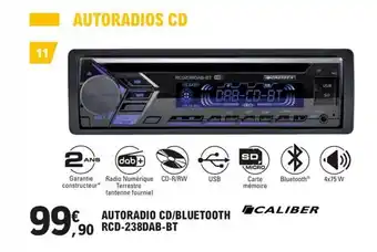 E.Leclerc L'Auto AUTORADIO CD/BLUETOOTH RCD-238DAB-BT offre