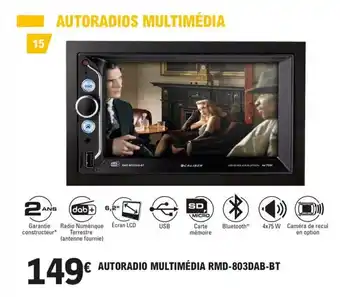AUTORADIO MULTIMÉDIA RMD-803DAB-BT