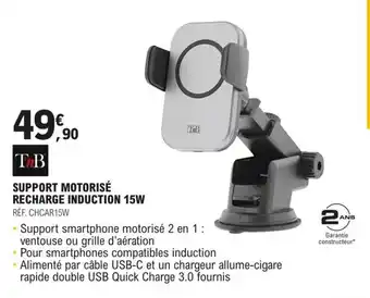 E.Leclerc L'Auto SUPPORT MOTORISÉ RECHARGE INDUCTION 15W offre