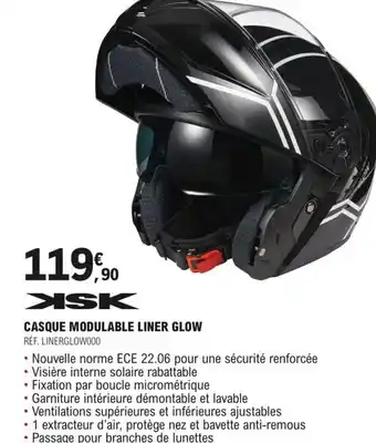 E.Leclerc L'Auto CASQUE MODULABLE LINER GLOW offre