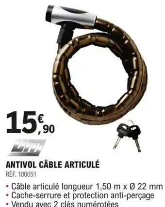 ANTIVOL CÂBLE ARTICULÉ RÉF. 100051