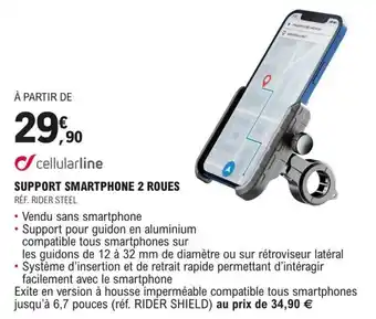E.Leclerc L'Auto SUPPORT SMARTPHONE 2 ROUES RÉF. RIDER STEEL offre