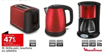 BUT 12. Grille-pain, bouilloire ou cafetière offre