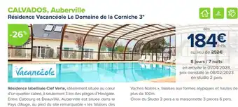 Carrefour CALVADOS, Auberville Résidence Vacancéole Le Domaine de la Corniche 3* offre