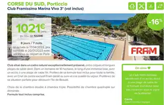 CORSE DU SUD, Porticcio Club Framissima Marina Viva 3* (vol inclus)