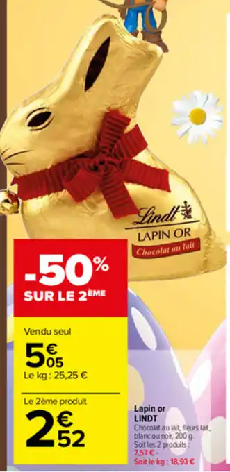 Carrefour Market Lapin or Lindt offre