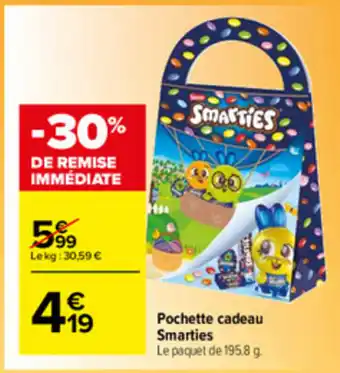 Carrefour Market Pochette cadeau Smarties offre