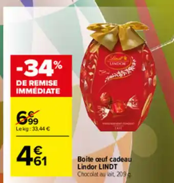 Carrefour Market Boîte oeuf cadeau Lindor Lindt offre