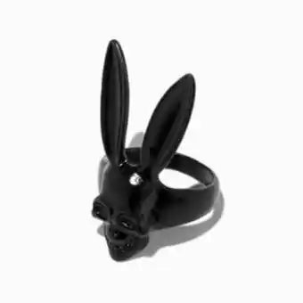 Bague crĂąne noire avec oreilles de lapin