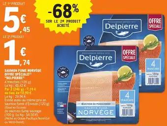 E.Leclerc SAUMON FUMÉ NORVÈGE OFFRE SPÉCIALE(¹) "DELPIERRE" offre