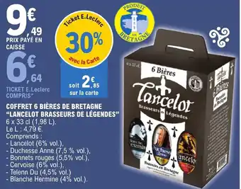 E.Leclerc COFFRET 6 BIÈRES DE BRETAGNE "LANCELOT BRASSEURS DE LÉGENDES" offre