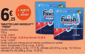 E.Leclerc TABLETTES LAVE-VAISSELLE(¹)(2) "FINISH" offre