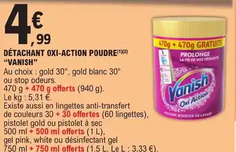 DÉTACHANT OXI-ACTION POUDRE(1)(2) "VANISH"