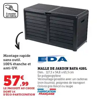Super U MALLE DE JARDIN BAYA 420L offre
