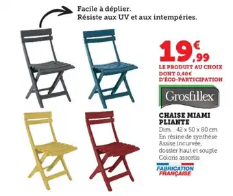 Super U CHAISE MIAMI PLIANTE offre